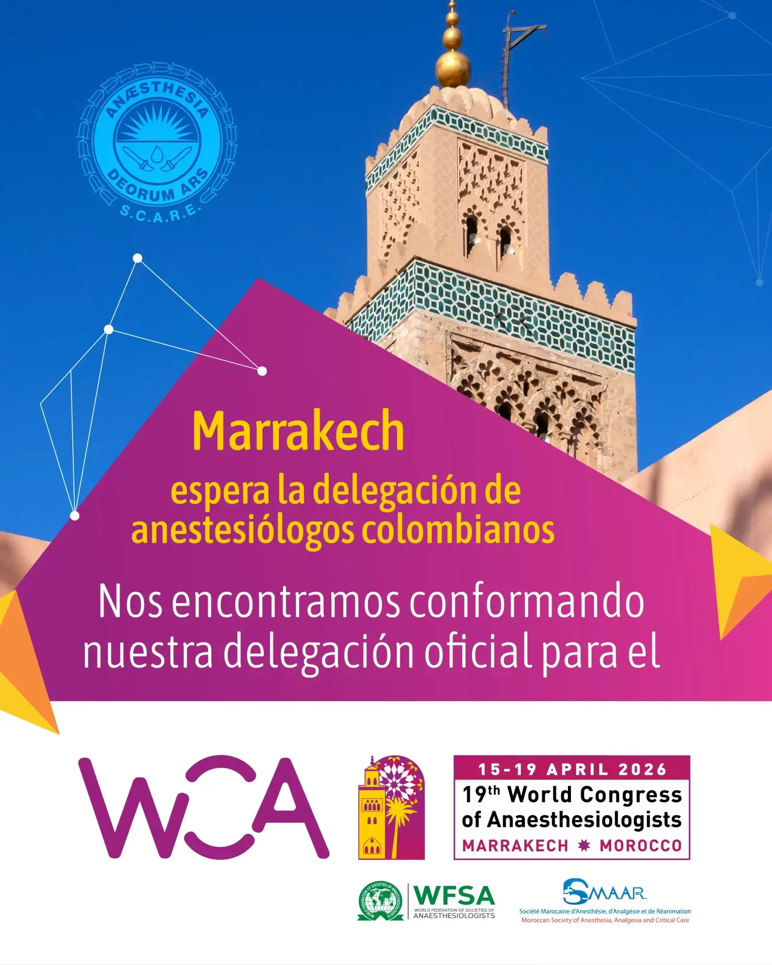 Únete a la delegación oficial del 19° Congreso Mundial de Anestesiología 2026 19° Congreso Mundial de Anestesiología 2026