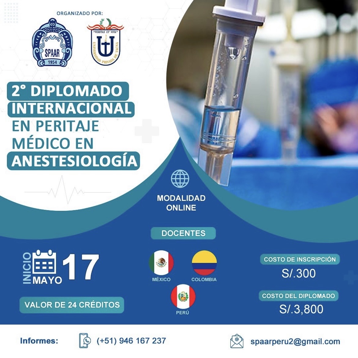 Participa en II Diplomado en Peritaje Médico de la SPAAR ¡Certificación internacional!