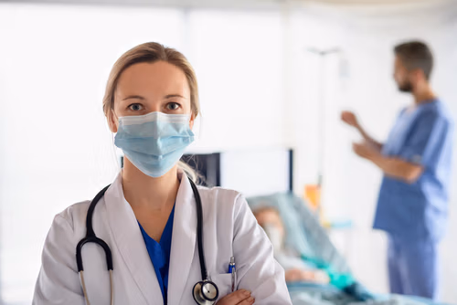Portrait,Of,Doctor,In,Quarantine,In,Hospital,,Coronavirus,Concept. Portrait,Of,Doctor,In,Quarantine,In,Hospital,,Coronavirus,Concept.