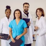 Multiethnic,Staff,In,Clinic,Or,Hospital.,Diverse,Team,Of,Happy