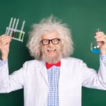 Photo,Of,Busy,Crazy,Mature,Inventor,Dressed,White,Uniform,Bow