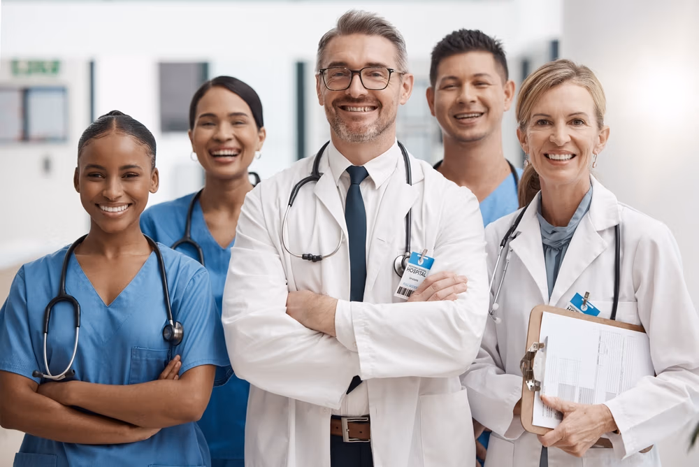 Team,Of,Doctor,And,Nurse,With,Vision,,Teamwork,And,Arms Team,Of,Doctor,And,Nurse,With,Vision,,Teamwork,And,Arms