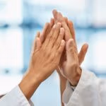 Hands,,Doctors,And,High,Five,In,Celebration,With,Support,For