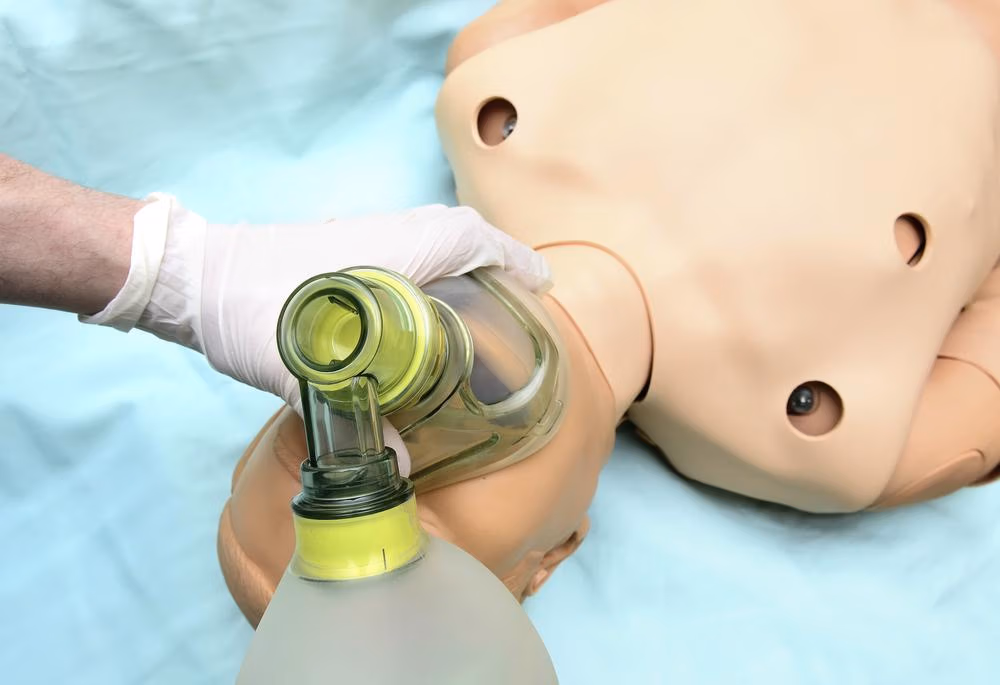 Ventilation,Of,A,Reanimation,Doll,By,A,Mask,And,Ambu Ventilation,Of,A,Reanimation,Doll,By,A,Mask,And,Ambu