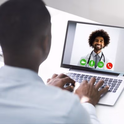 Video,Conference,Chat,With,Doctor,On,Laptop Video,Conference,Chat,With,Doctor,On,Laptop